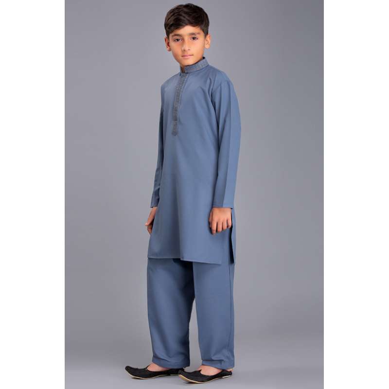 Coral Blue Pakistani Boys Salwar kameez